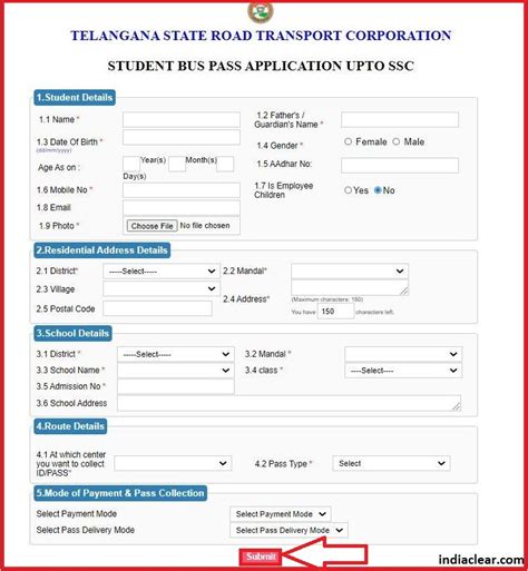 online student bus pass application